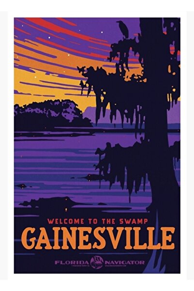 Universal Gainesville - Bine ați venit în mlaștină - Poster decorativ din lem...