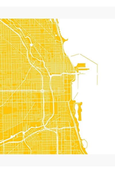 Universal Χάρτης του Σικάγο - Κίτρινη ξύλινη αφίσα διακοσμητική