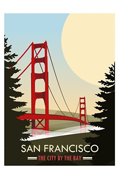 Universal Διακοσμητική ξύλινη αφίσα Σαν Φρανσίσκο