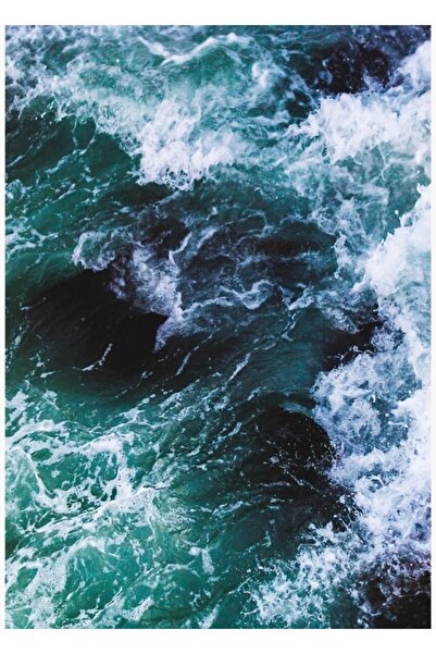 Universal Μπλε κύματα ωκεανού, θάλασσα, ζωγραφική με θέμα τη θάλασσα, ξύλινη ...