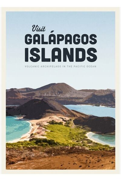 Universal Vizitați Insulele Galapagos Tablou Poster din lemn decorativ