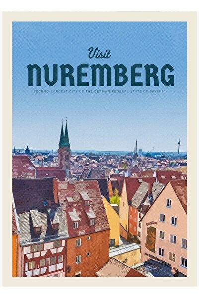 Universal Επισκεφθείτε την Ξύλινη Διακοσμητική Αφίσα Ζωγραφικής Νορνεμβέργης