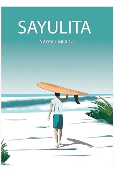 Universal Μεξικό Ταξιδιωτική αφίσα για σέρφινγκ, ζωγραφική τοίχου, ξύλινη δια...