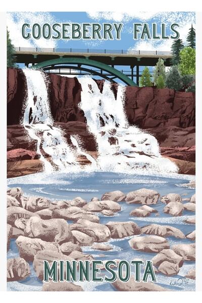 Universal Cascada Goji Berry Falls, Minnesota - Poster de călătorie, tablou, ...