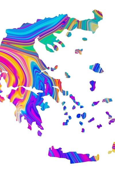 Universal Harta Greciei Tablou în ulei Poster din lemn decorativ