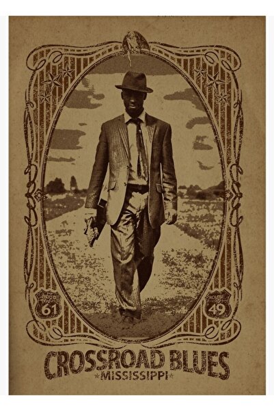 Universal Poster decorativ din lemn Crossroad Blues