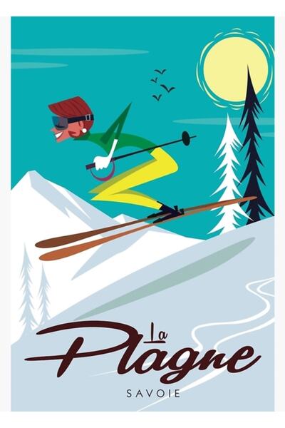 Universal Poster La Plagne, Tablou, Poster din lemn, Decorativ