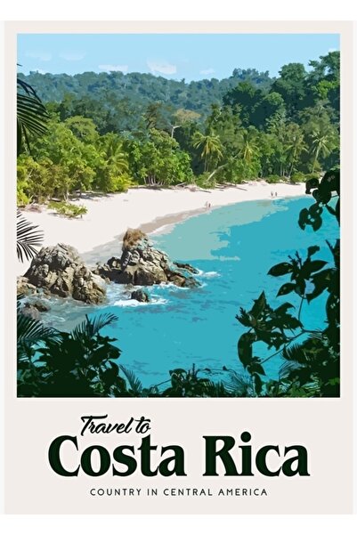 Universal Κόστα Ρίκα Ξύλινη Αφίσα Ζωγραφικής Διακοσμητική