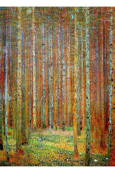 Universal Таневалд: Принт на пейзажна картина на Густав Климт, Дървен декорат...