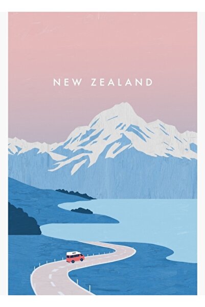 Universal Poster de călătorie Noua Zeelandă, tablou decorativ din lemn