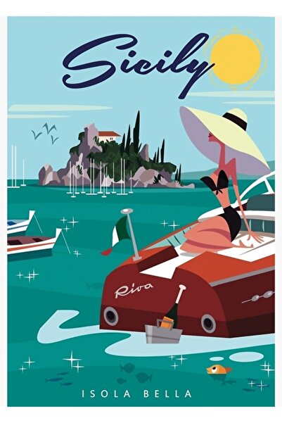 Universal Poster Sicilia Tablou Poster din lemn Decorativ