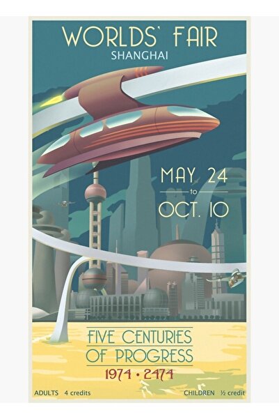 Universal Futuristički poster o svetskim putovanjima, drveni poster, dekorativni