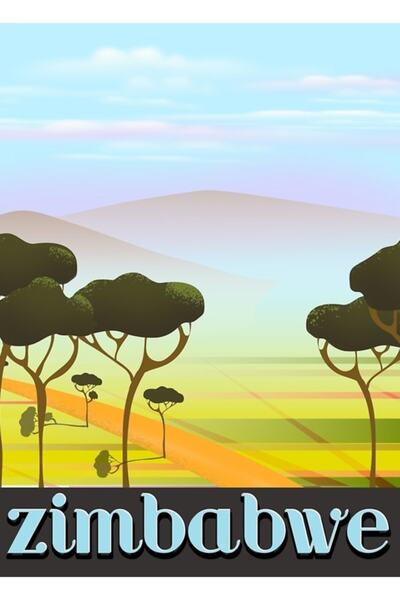 Universal Banner de călătorie pentru vacanță Zimbabwe, Poster decorativ din l...