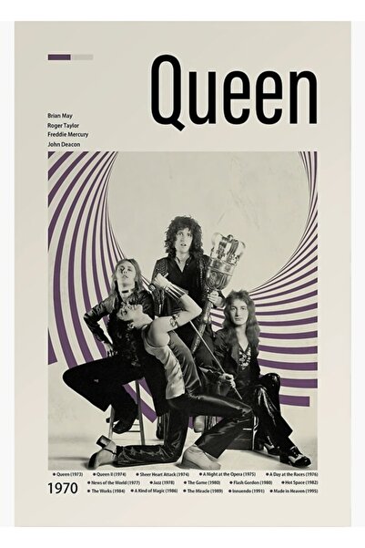 Universal Minimalist Şarkı Queens Rock Grubu Klasik Poster Tablo Ahşap Poster Dekoratif