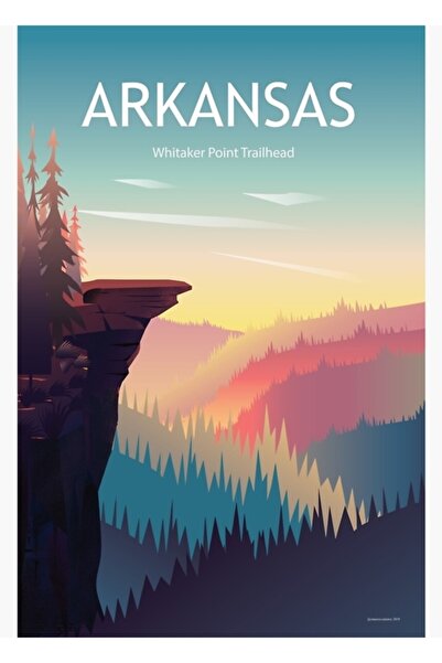 Universal Poster de călătorie în Arkansas - Poster decorativ din lemn, imprim...