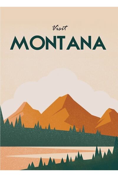 Universal Poster de călătorie Montana, tablou decorativ din lemn