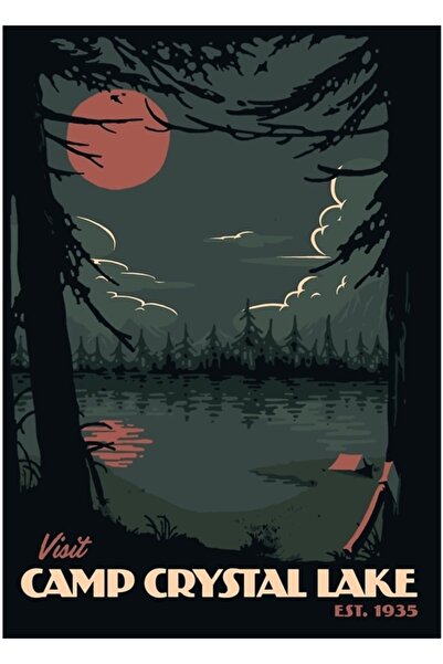 Universal Posetite kamp Crystal Lake, putnički poster, drveni poster, dekorat...