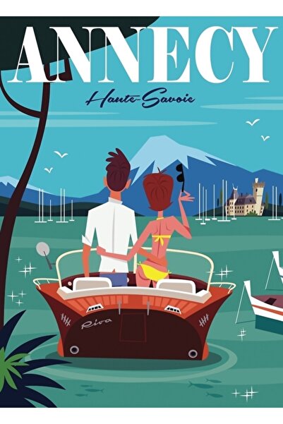 Universal Αφίσα Lac D'annecy, Ξύλινη Διακοσμητική Αφίσα, Πίνακας