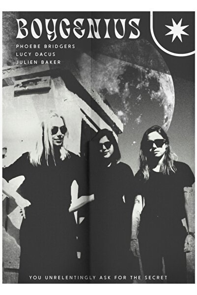 Universal Διακοσμητική ξύλινη αφίσα ομάδας Boygenius, ζωγραφισμένη στο στυλ f...