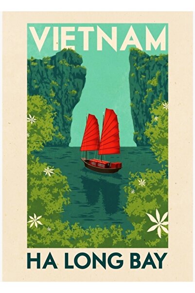 Universal Postere de călătorie - Tablou Ha Long Bay Poster decorativ din lemn