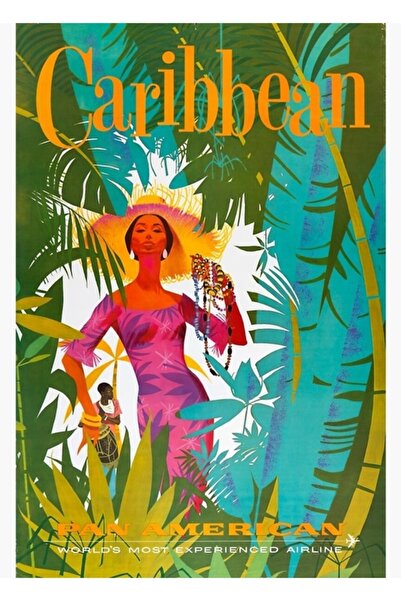 Universal Caribe - Pan American Airlines Tablou publicitar de călătorie Poste...