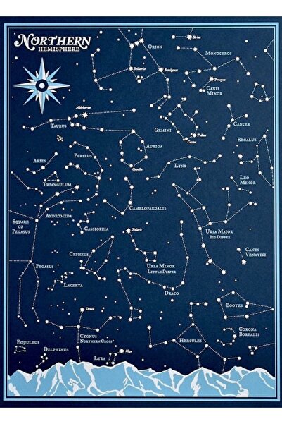 Universal Star Constellations: Χάρτης της Βόρειας Ημισφαιρίου, Ξύλινη Διακοσμ...