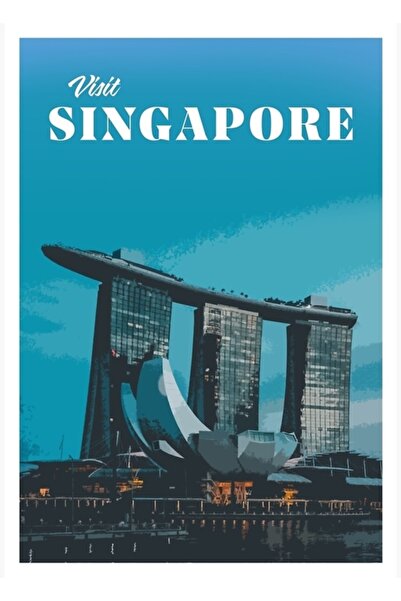 Universal Διακοσμητική Ξύλινη Αφίσα Σιγκαπούρης