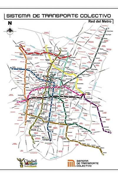 Universal Harta de transporturi a orașului Mexico Tablou Poster din lemn deco...