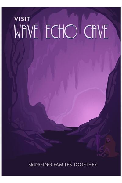 Universal Poster de călătorie Wave Echo Cave, tablou decorativ din lemn