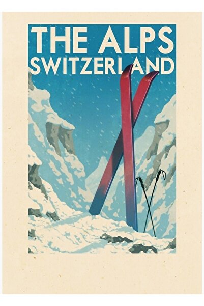 Universal Postere de călătorie - Poster decorativ din lemn cu tablou Elveția