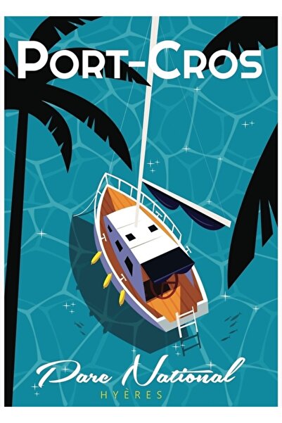 Universal Poster Port Cros, tablou decorativ din lemn