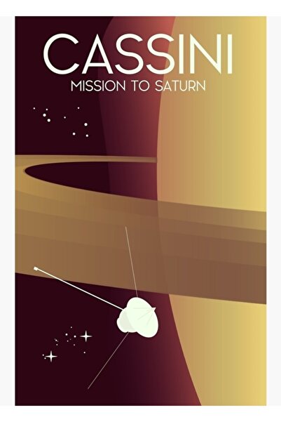 Universal Cassini Saturn Artă spațială. Tablou decorativ din lemn, tip poster