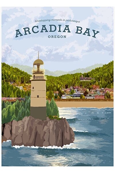 Universal Life Is Strange - Arcadia Bay Seyahat Posteri (gün) Tablo Ahşap Poster Dekoratif