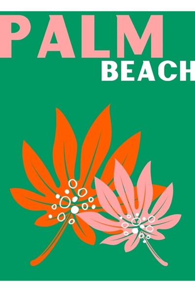 Universal Tablou decorativ din lemn cu plaja Palm Beach