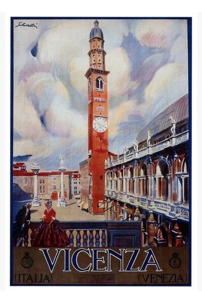 Universal Vicenza Italia Tablou de călătorie Poster din lemn decorativ