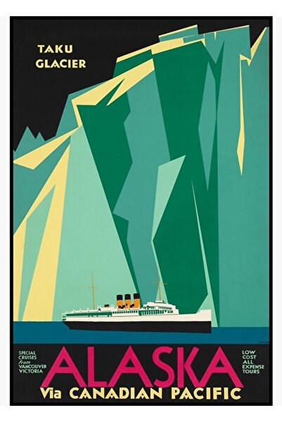 Universal Αφίσα ταξιδιού στην Αλάσκα, Ξύλινη διακοσμητική αφίσα