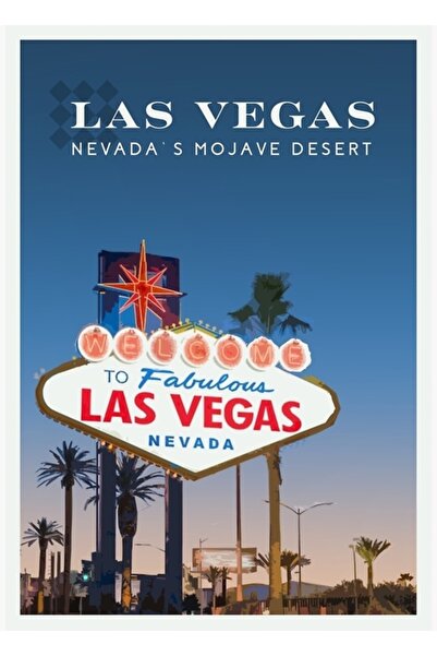 Universal Διακοσμητική ξύλινη αφίσα ζωγραφικής τέχνης Λας Βέγκας