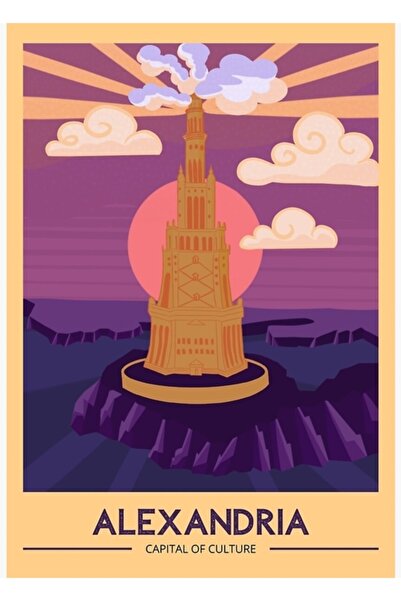 Universal Poster decorativ din lemn cu farul din Iskenderiye