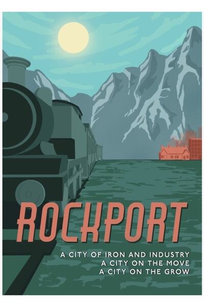 Universal Poster de călătorie Rockport, tablou decorativ din lemn