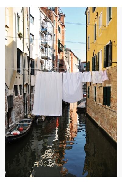 Universal Ιταλική Ξύλινη Αφίσα Πλυντηρίου Ρούχων Διακοσμητική