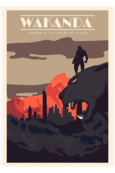 Universal Wakanda, Tablou decorativ minimalist cu imprimare de călătorie, pos...