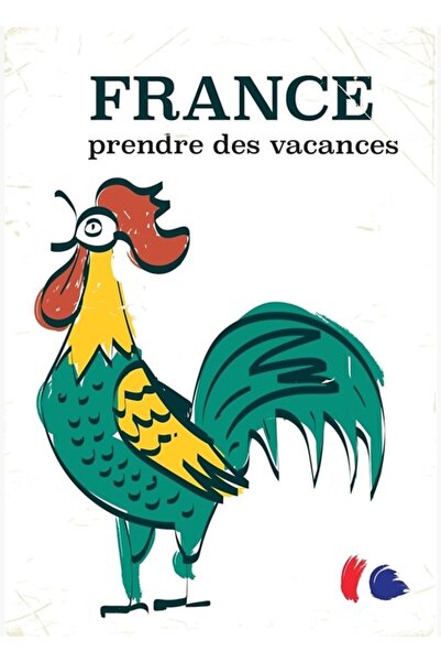 Universal Poster de călătorie cu cocoșul din Franța, tablou decorativ din lemn