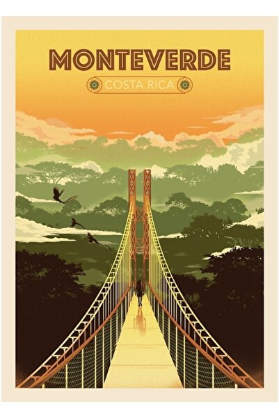Universal Дървен декоративен плакат за маса Монтеверде Коста Рика