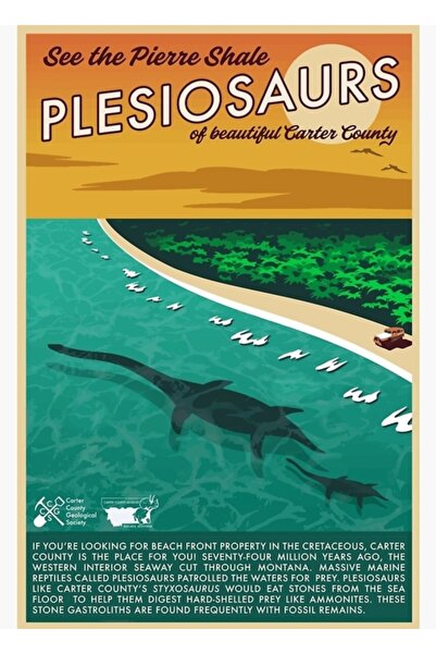 Universal Πίντο Πλεσιόσαυροι Ξύλινη Διακοσμητική Αφίσα Τέχνης