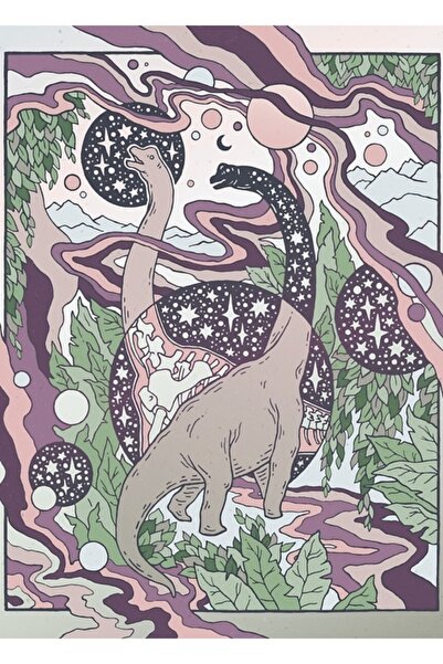 Universal Jurassic Portal Mor Haze Palette Πίνακας Τέχνης Δεινοσαύρων Επιστημ...