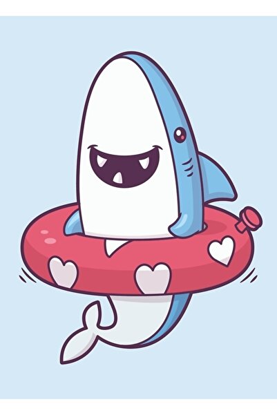 Universal Tablou decorativ din lemn cu rechin, distracție de vară