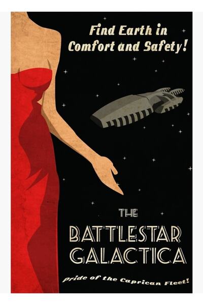 Universal Battlestar Galactica putnički poster, drveni poster, dekorativni