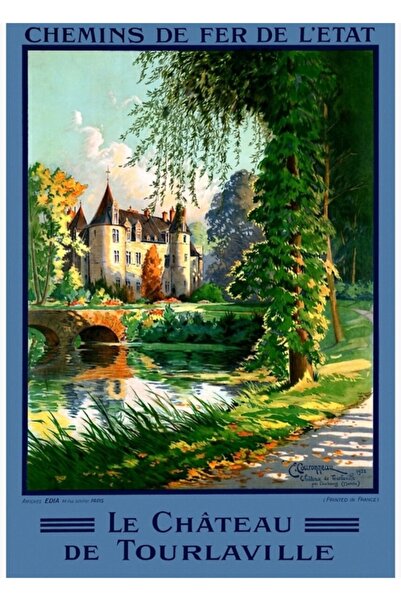 Universal Франция Туалавил Възстановен туристически плакат Картина Дървен пла...