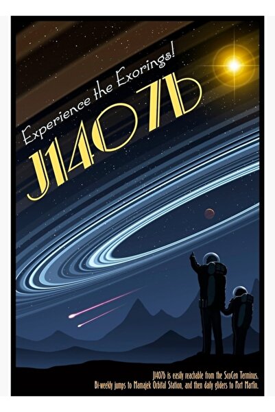 Universal Poster svemirskog putovanja J1407b Slika Drveni poster Dekorativni