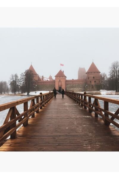 Universal Poster decorativ din lemn cu tablou Castelul de Iarnă